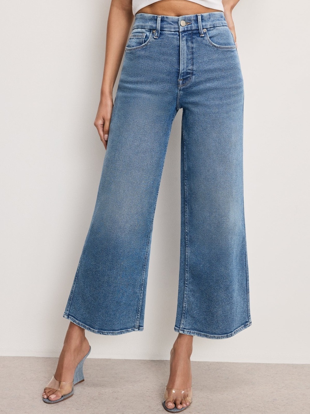 Good American Good Skate Crop High Rise Jeans Size 6